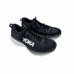 Hoka One One Bondi 8 Athletic Running Sneaker Shoes Black White Size 9 B